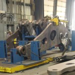 K&M Machine Fabricating - Large Mining Wheel Loader Lift Arm in Fabrication Tack Fixture